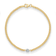 14K Yellow Gold with White Rhodium Diamond Curb 7.25-inch Bracelet 0.10ctw