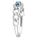 London Blue Topaz & Diamond 10K White Gold Link Ring 0.44ctw