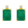 6x4mm Emerald Cut Emerald with Diamond Accents 14k Yellow Gold Stud Earrings