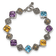 Sterling Silver with 14K Gold Over Sterling Silver Accent Oxidized Multi
Gemstone 8.25-inch Bracelet