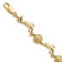 14k Yellow Gold Textured Dolphin and Shell Link Bracelet