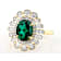 Lab-Created Emerald And White Zircon Ring In 18K Gold Over Sterling
Silver 2.23ctw