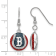 Rhodium Over Sterling Silver MLB LogoArt Boston Red Sox Enamel Earrings