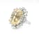 41.33 Ctw Yellow Sapphire and 3.41 Ctw White Diamond Ring in 18K WG