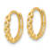 10k Yellow Gold 1/2 inch Polished Round Link Pattern Huggie Hoop Earrings