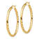 14k Yellow Gold Diamond-Cut 1 3/4" Hoop Earrings