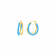 14K Yellow Gold Over Sterling Silver Double Hoop Enamel Earrings in
Turquoise Color