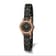 Charles Hubert Ladies Stainless Steel with Ceramic Band Black Dial Watch