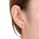 Heart CZ Stud Earrings In White Rhodium Over Brass