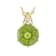 Peridot Oval And White Zircon Pendant Necklace In 18K Gold Over Sterling Silver