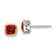 Rhodium Over Sterling Silver with 14k Accent Created Ruby Square Stud Earrings