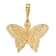 14k Yellow Gold Diamond-Cut and Brushed Butterfly Pendant