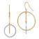 14k Yellow Gold and 14k White Gold Double Circle and Bar Dangle Earrings
