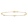 14K Yellow Gold Polished and Diamond-cut Heart with 1-inch Extension Anklet