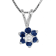 0.24ctw Blue Sapphire with White Diamond Accent Flower Design Pendant
14k White Gold