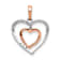 10k White Gold and 10k Rose Gold Diamond Heart Pendant