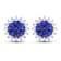 1.44ctw 14K White Gold Tanzanite and White Diamond Halo Earrings