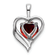 Rhodium Over 14k White Gold Garnet and Diamond Heart Pendant
