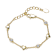 Heart Charm Station Bracelet With CZ In 14K Gold Over Brass