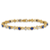 14k Yellow Gold and Rhodium Over 14k Yellow Gold Diamond and Sapphire Bracelet