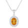 8x6mm Oval Citrine and White Topaz Accent Rhodium Over Sterling Silver
Halo Pendant w/Chain
