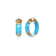 14K Yellow Gold Over Sterling Silver Mini Gold Leaf Acrylic Hoops in
Turquoise Color