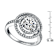CZ Double Outline Cocktail Ring In Sterling Silver