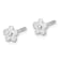Rhodium Over Sterling Silver Flower Children's Post Earrings