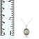 Black Cultured Tahitian Pearl and Diamond 14K White Gold Pendant 9-10mm