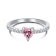 Heart Shape Pink and Round White Cubic Zirconia Accents Sterling Silver Ring