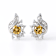 Yellow Rhodium Over Sterling Silver Citrine Round Drop Earrings