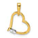 14k Yellow Gold and 14k White Gold Polished Heart Diamond Pendant