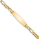 14k Yellow Gold Polished Soft Diamond Shape Figaro Link ID Bracelet