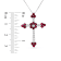 1.10ctw Ruby and Diamond Cross Pendant in 14k White Gold