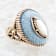 Barse Jewelry Denim Dreams White Mother of Pearl Golden Statement Ring