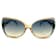 OSCAR by Oscar de la Renta Brown Oversize Cat Eye Frame / Gray Lenses Sunglasses