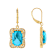 Turquoise And White Zircon Earrings In 18K Gold Over Sterling Silver 0.66ctw