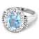 3.73ctw Blue Aquamarine and Diamond 14K White Gold Halo Ring