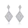 CZ Geometric Pave Drop Earrings In Sterling Silver