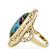 Multi-Color Blended Turquoise Oval Solitaire Ring In 18K Gold Over
Sterling Silver 20x8mm