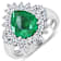 3.74ctw Green Emerald and Diamond 14K White Gold Halo Ring