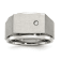 White Cubic Zirconia Stainless Steel Men's Signet Ring