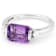 Amethyst And Moissanite East-West Ring In Sterling Silver