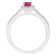 6x4mm Emerald Cut Ruby 1/4 ctw Diamond Rhodium Over Sterling Silver Halo Ring