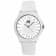 Jivago Women's Fun White Dial, White Satin Leather Strap Watch