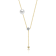 Pear Shape CZ And Mother Of Pearl Y-Necklace In 14K Gold Over Brass