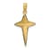 14k Yellow Gold Polished 2D Triangle Tipped Cross Charm