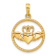 14k Yellow Gold Polished and Textured Circle Claddagh Pendant