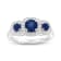 Sapphire and Diamond 14k White Gold 3-Stone Design Ring 1.10ctw