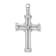 Rhodium Over 14K White Gold with X In Center Of Cross Charm Pendant